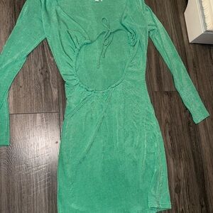 Superdown Vibrant Green Long Sleeve Dress